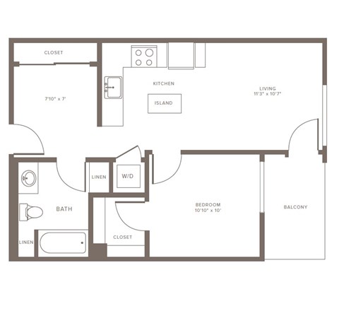 A1 Floor Plan at The Adeline, Glendale, CA